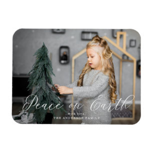 Elegant Peace Holiday Photo Magnet