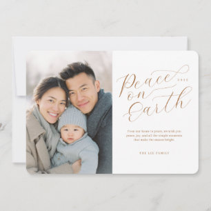 Elegant Peace on Earth Photo Holiday Card