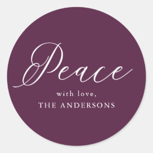 Elegant Peace   Sugar Plum Holiday Classic Round Sticker