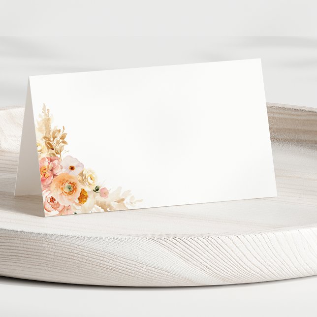 Elegant Peach and Cream with Monogram Wedding Place Card (Creator Uploaded)
