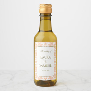 Elegant Peach and Gold Mini Wine Labels