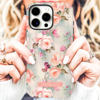 Elegant Peach and Pink Floral Name