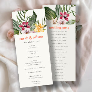 Elegant Peach Blush Boho Tropical Floral Program