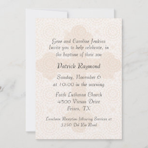 Elegant Peach Cross Custom Baptism Invitation