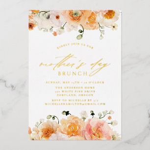 Elegant Peach Floral Mother's Day Brunch
