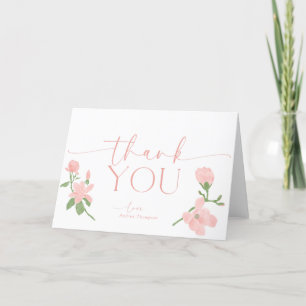 Elegant Peach Floral   Thank You Card