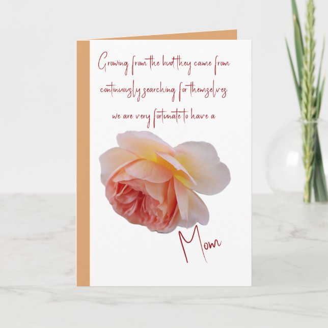 Elegant Peach Flower Card (Front)
