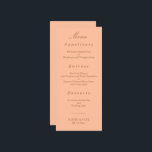Elegant Peach Golden Beige Wedding Menu<br><div class="desc">Elegant Peach Golden Beige Wedding Menu, please personalise as required using the online personalisation template before ordering. Once you have entered your wording into the personalisation template, should you find that you need to adjust the positioning of the text then please use the "customise further" option to "Edit using the...</div>