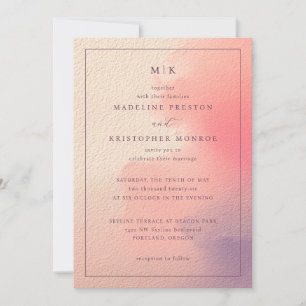 Elegant Peach Gradient Wedding Invitation