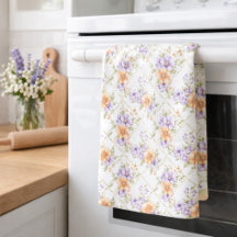 Elegant Peach Lavender Spring Floral Cottagecore