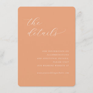 Elegant Peach Minimalist Calligraphy Enclosure Card
