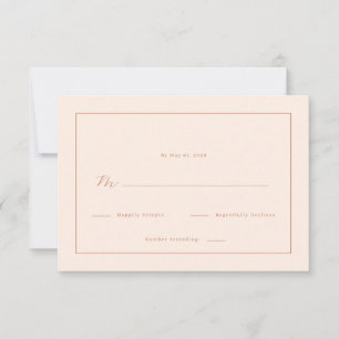Elegant Peach Minimalist Calligraphy RSVP Card