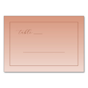 Elegant Peach Minimalist Calligraphy Table Number