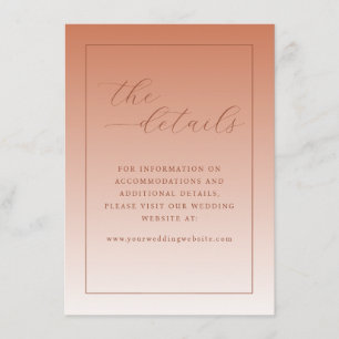 Elegant Peach Minimalist Details Enclosure Card