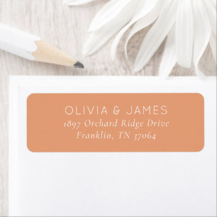 Elegant Peach Minimalist Return Address Label