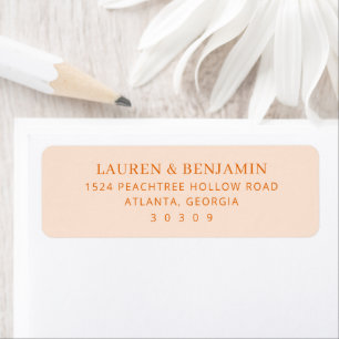 Elegant Peach Minimalist Return Address Label