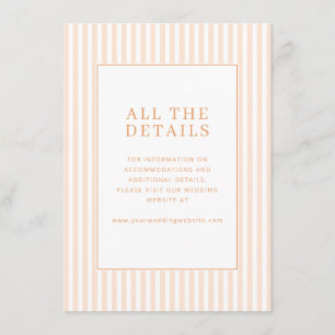 Elegant Peach Minimalist Stripes Enclosure Card