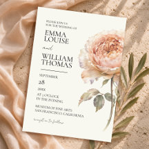 Elegant Peach Peony Modern Editorial Wedding
