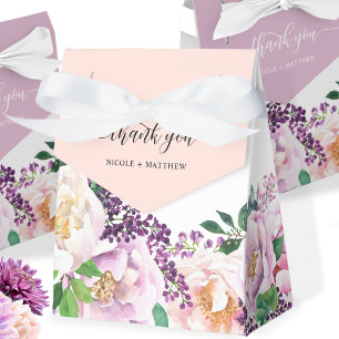 Elegant Peach Pink Purple Pastel Floral Favour Box