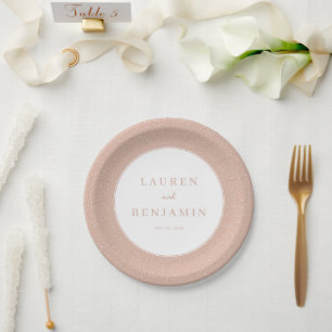 Elegant Peach Polka Dots Paper Plate