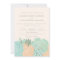 Elegant Peach Roses Mint Floral Wedding Invitation