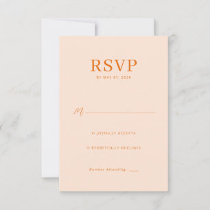 Elegant Peach RSVP Card