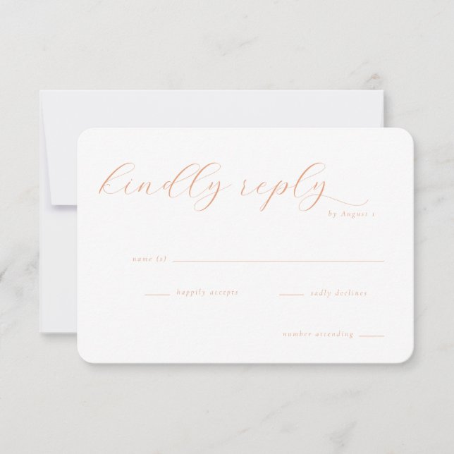 Elegant Peach RSVP Card (Front)