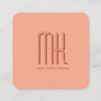 Elegant Peach Salon Monogram Appointment Card