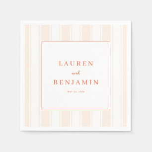 Elegant Peach Striped Invitations Napkin