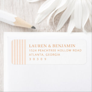 Elegant Peach Stripes Return Address Label