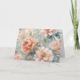 Elegant Peach Tone Vintage Inspired Past Note Card
