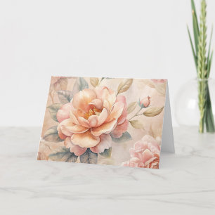 Elegant Peach Tone Vintage Inspired Past Note Card