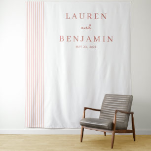 Elegant Peach Vertical Stripes Tapestry