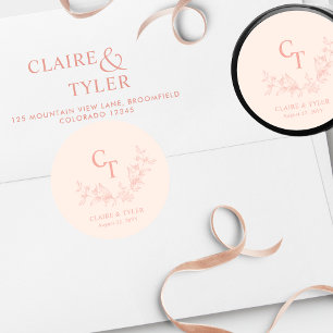 Elegant Peach Wedding Envelope Seal / Favour