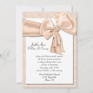 Elegant Peach Wedding Invitation