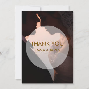 Elegant Peach Wedding Thank You Flat Card
