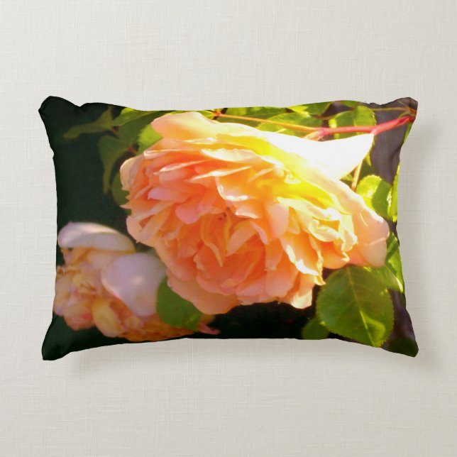 Elegant Peachy yellow  Roses Decorative Cushion (Front)