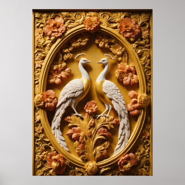 Elegant Peacock Art - Enhance Your Space Poster (Front)