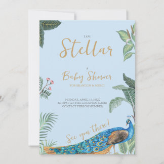 Elegant peacock baby shower  invitation