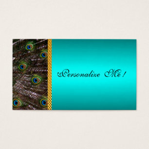 Elegant Peacock Card Save the Date Mint Green Cool