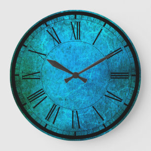 Elegant peacock colours wall clock