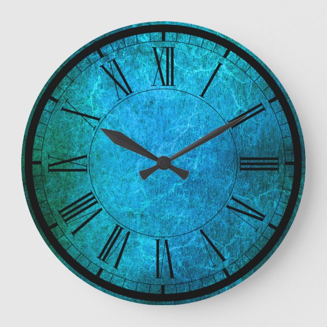 Elegant peacock colours wall clock (Front)
