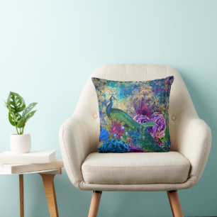 Elegant Peacock Cushion
