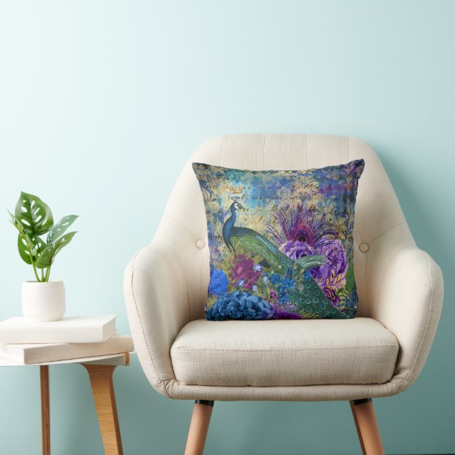 Elegant Peacock Cushion (Chair)