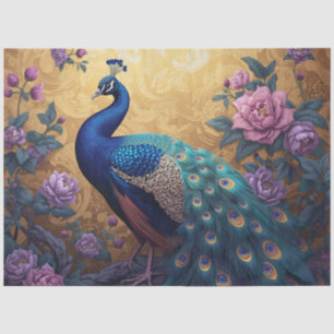 Elegant Peacock Decoupage Tissue Paper