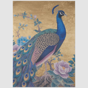 Elegant Peacock Decoupage  Tissue Paper