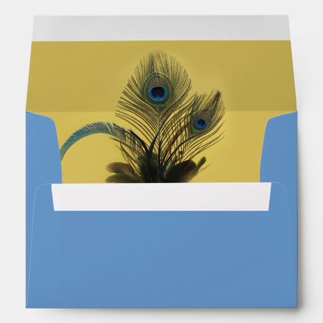 Elegant Peacock Envelope (yellow) (Back (Bottom))