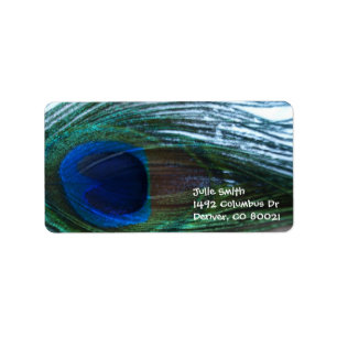 Elegant Peacock Feather Label
