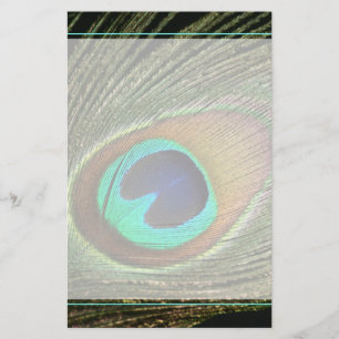 Elegant Peacock Feather Stationery