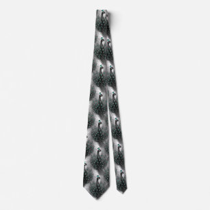 Elegant Peacock Feather Teal Eyes Pattern Tie